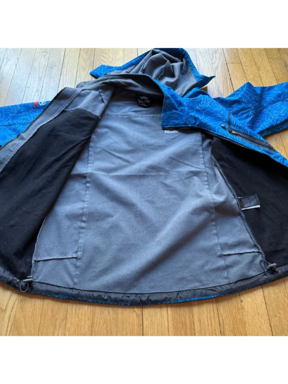 North Face Girls Youth XXL Gorpcore Blue Floral Summit Series Hooded Jacket